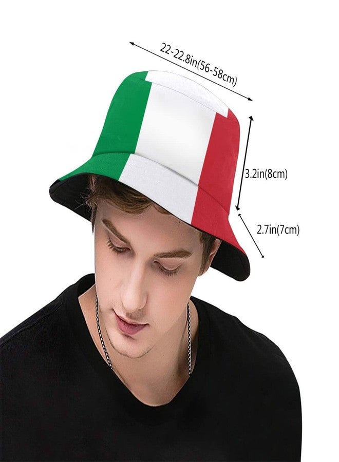 ASYG Cute Italy Italian Flag Bucket Hat Italia Italy Fisherman Hat Sun Protection Hat for Summer Outdoor Traveling - Image 3